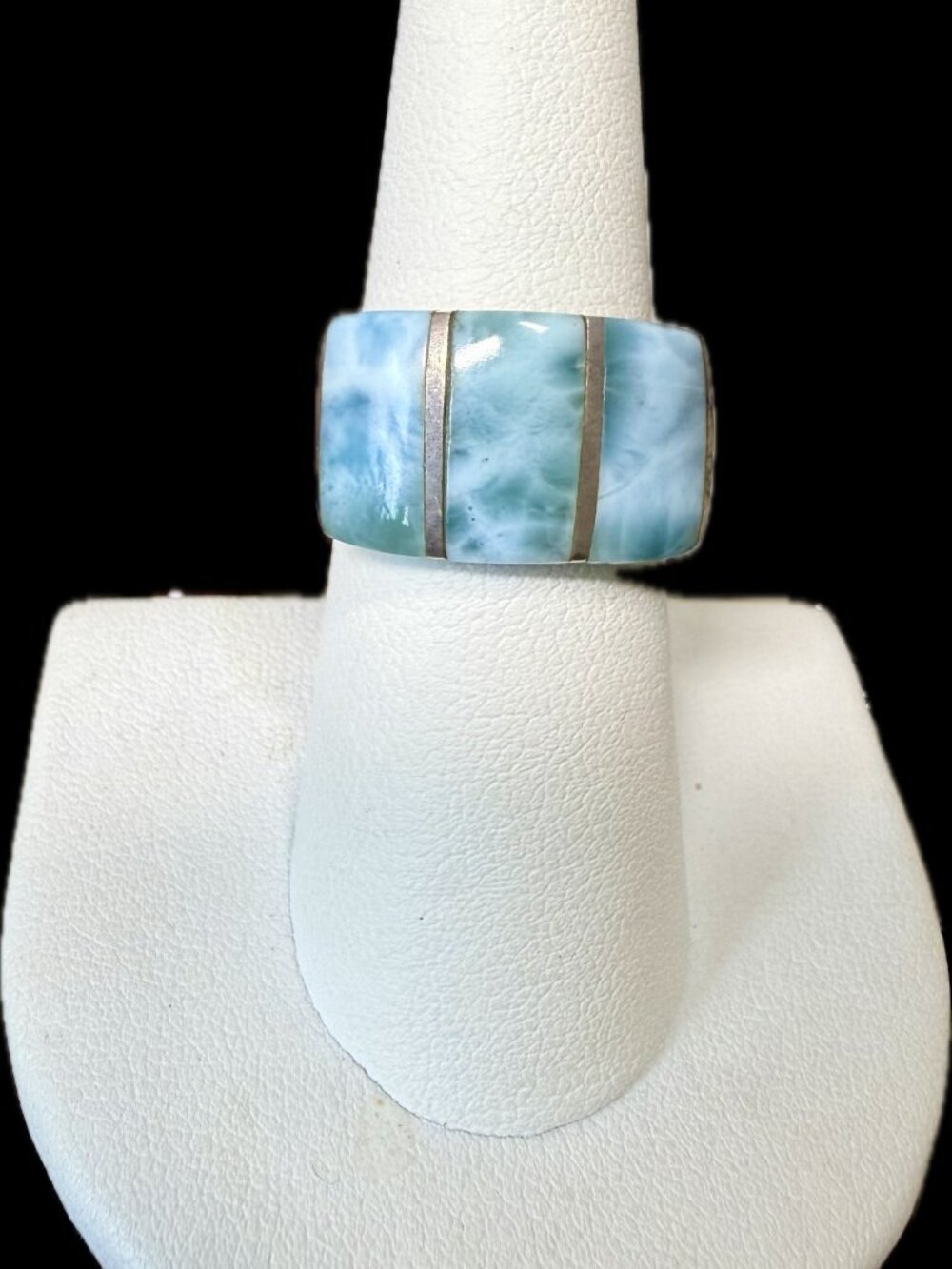 925 Larimar inlay rings